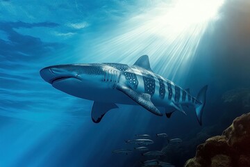 Fototapeta premium Whale Shark with Remoras