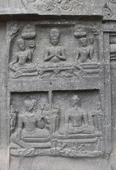 Rock cut ancient structure at the Buddhist Caves (Ellora Caves), Aurangabad (Maharashtra)