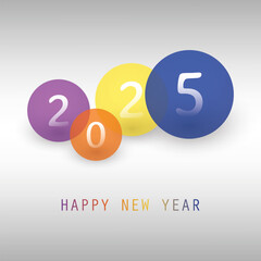Best Wishes - Simple Colorful New Year Card, Cover or Background Vector Design Template with Numerals - 2025