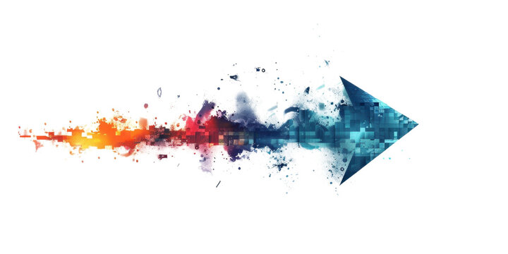 Abstract Arrow: Digital Painting, Geometric Shapes, Colorful, Modern Art - Powered by Adobe