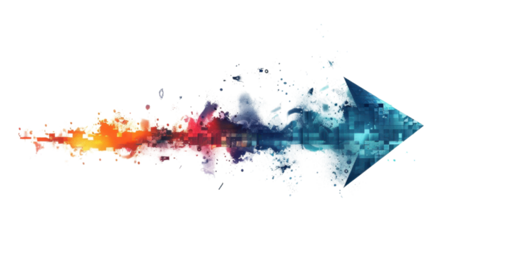 Abstract Arrow: Digital Painting, Geometric Shapes, Colorful, Modern Art