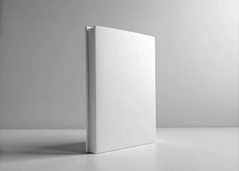 Realistic 3D Magazine Mockup, Blank White Cover, Minimalist Product Presentation, Standing Magazine Template