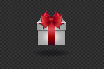 Holiday and New Year gifts. Boxes with beautiful ribbon and bow. Vector illustration