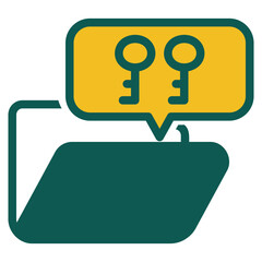 Encryption green and yellow color style icon