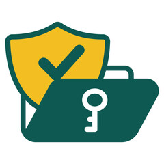 Document green and yellow color style icon