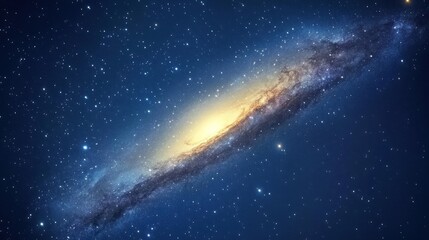 Fototapeta premium Stunning cosmic view of a spiral galaxy amidst a star-studded expanse.