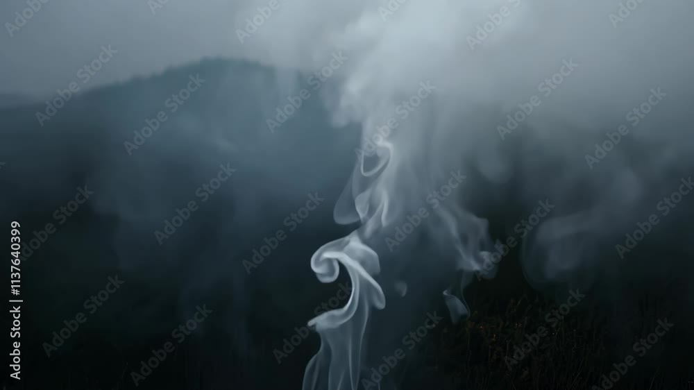Aufkleber captivating wisps of smoke dance gracefully against a mysterious backdrop in a serene setting