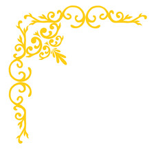 Naklejka premium Gold Carved Corner Border