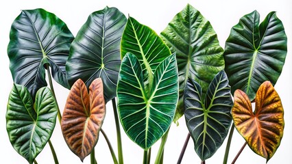 Obraz premium Urban Exploration Alocasia Leaves - White Background