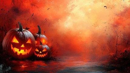 Fototapeta premium Halloween Background With Pumpkins Halloween.