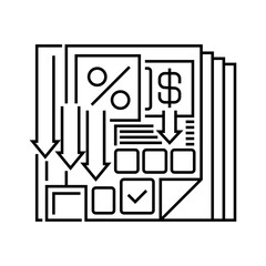 Tax Reduction Line Icon. linear style sign for mobile concept and web design. Outline vector icon.