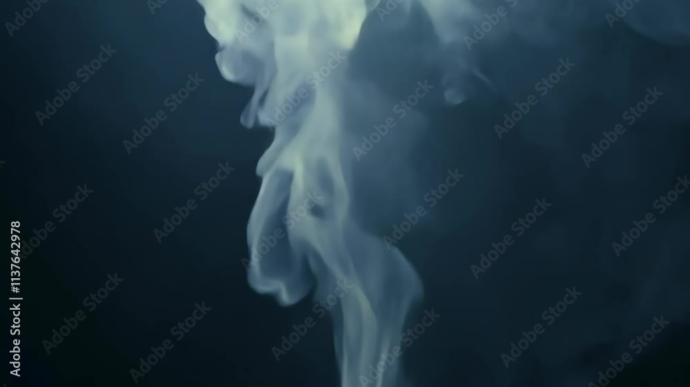 Poster Ethereal smoke swirls create captivating patterns in dim lighting