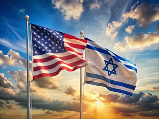 Israel America Flags Friendship Alliance Cooperation Partnership Diplomacy  Photojournalism