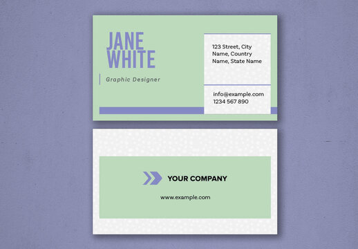 Business Card with Blue and Mint Green