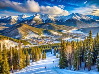 Keystone Colorado Scenic Views: High Altitude Photography, Mountain Peaks, Winter Wonderland, Ski Resort, Breathtaking Landscapes