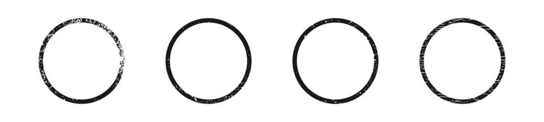 Set of grunge borders in circle form