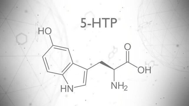 Tryptophan chemical formula. Amino acid molecular bond structure.