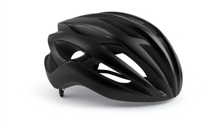 Fototapeta premium A sleek, modern black bicycle helmet designed for optimal aerodynamics and safety during cycling activities.