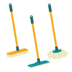 Cleaning mop icon. Flat illustration of cleaning mop vector