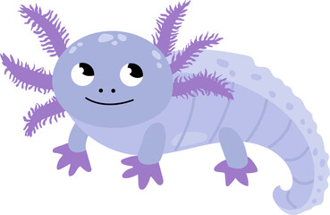 Cute Cartoon Axolotl Character Illustration