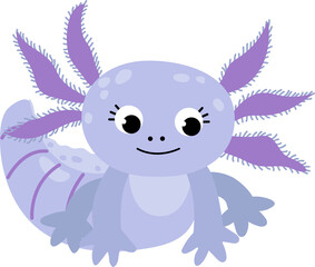 Cute Cartoon Axolotl Character Illustration