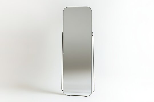 Minimalist standing mirror in bright interior