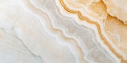 Naklejka premium Closeup of Cream and Golden Marble Texture Elegant Background High-Quality Texture Display in a Luxurious Environment