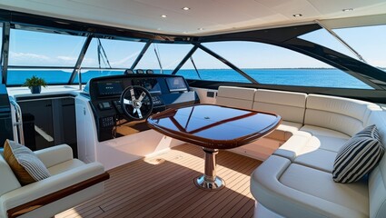 Obraz premium Luxurious cabins with stunning views of the private yacht