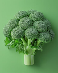 fresh head of broccoli, promoting healthy eating and a balanced diet.