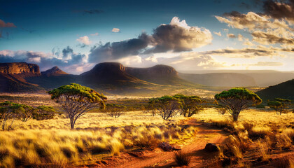 mountain and forest