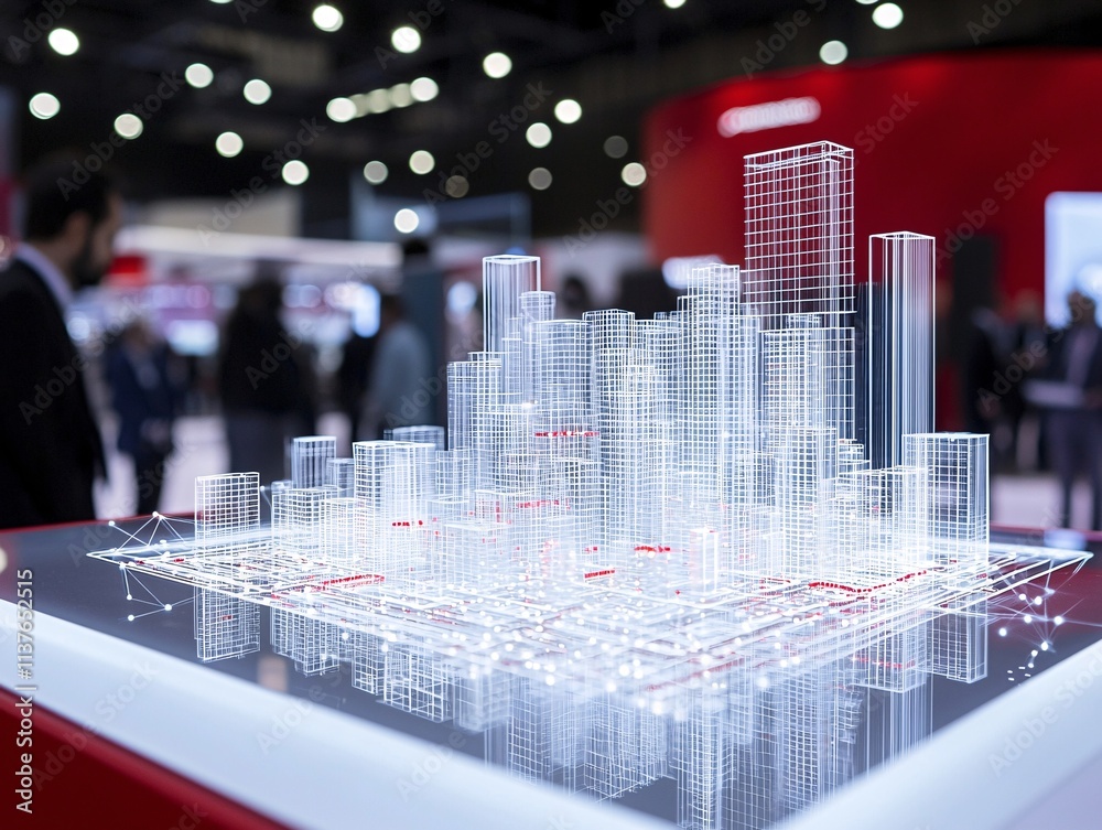 Poster dynamic tech solutions showcased by a layered display of interconnected systems, representing seamle