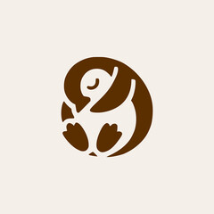 cute penguin sleeping animal logo vector illustration template design