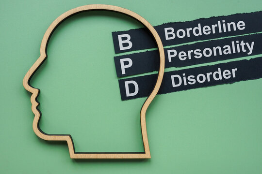 Outline of a head and the phrase BPD borderline personality disorder.