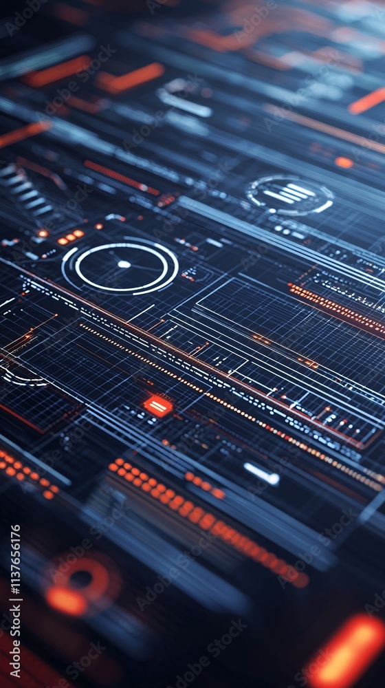 Poster abstract visualization of ai-driven decision-making processes with futuristic graphics