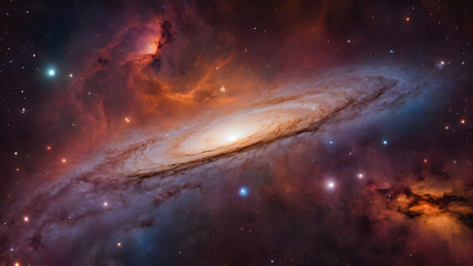 Fototapeta premium Nebula and galaxies in space. Abstract cosmos background. Universe science astronomy.