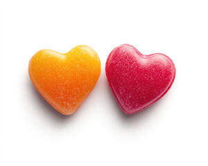 Fototapeta premium Colorful heart-shaped candies sweet treats food photography studio setting close-up love symbolism