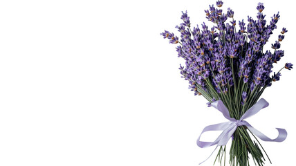 Fototapeta premium Beautiful Bundle of Lavender Flowers Tied with a Ribbon, Perfect for Home Decor and Gifts.