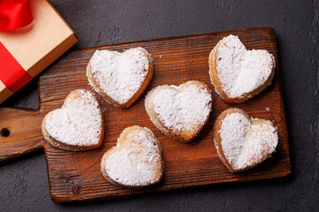 Delightful homemade heart-shaped cookies, perfectly crafted for Valentines Day
