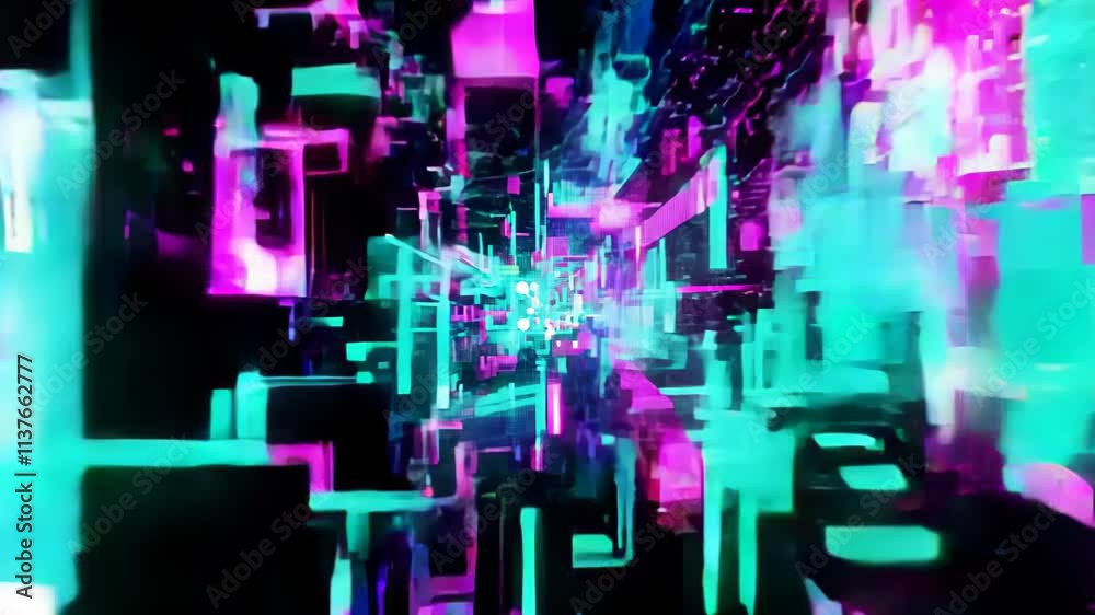 Leinwandbilder colorful light patterns emerge in a mesmerizing digital display during an evening event