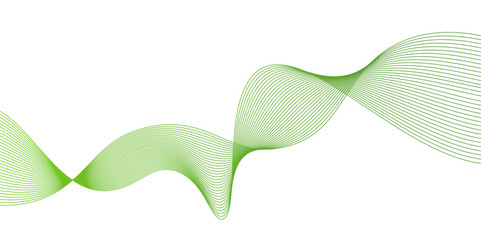 Abstract Green Wave Line Background with Flowing Curves,Colorful vector background.green wave melody lines on white background,green lines vector banner template background design.