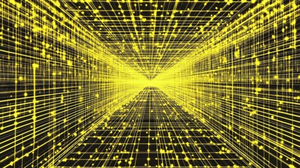 Abstract Digital Network Tunnel - Immersive Data Visualization