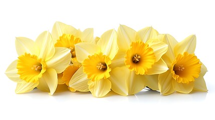 Lovely Yellow Daffodils Arranged in a Row