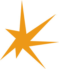 Stylized Yellow Star Icon Illustration