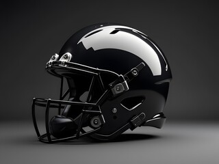 Fototapeta premium Black Football Helmet: Power and Protection