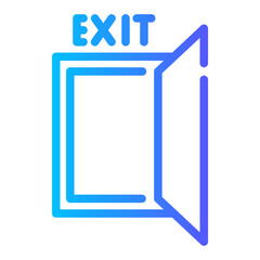 exit door Line Gradient Icon