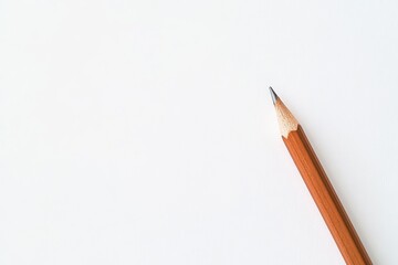 A Sharpened Wooden Pencil on a White Surface