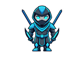 Cyber ninja mascot logo vector style © T-shirt Land