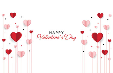 Happy valentine day. with creative love composition of the hearts. Vector illustration