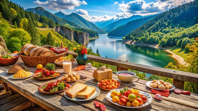 Stunning Bicaz Lake & Viaduct of Poiana Largului Food Photography: Romanian Cuisine with Breathtaking Views