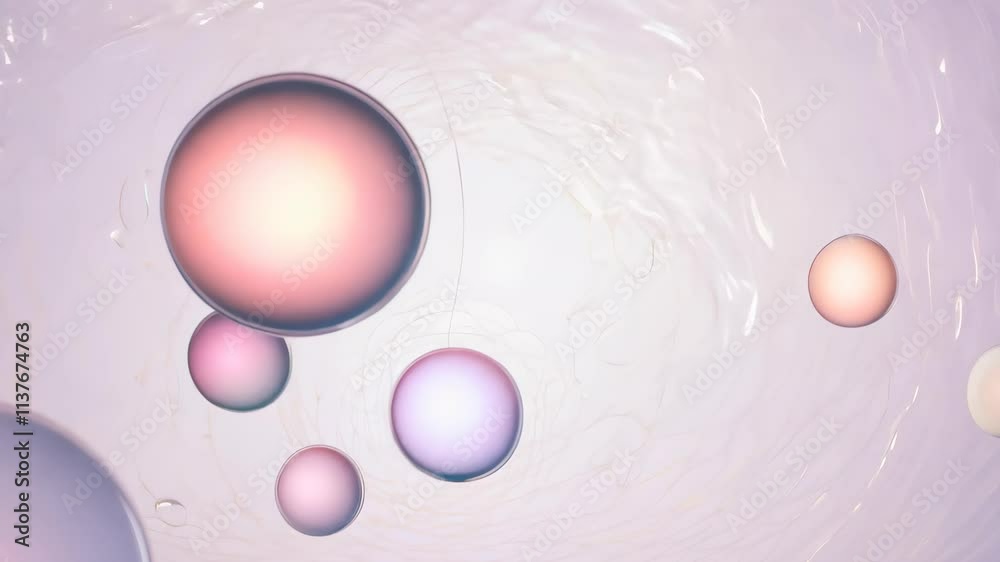 Fototapete colorful spheres float gracefully in soft light creating a calming atmosphere and visual interest in